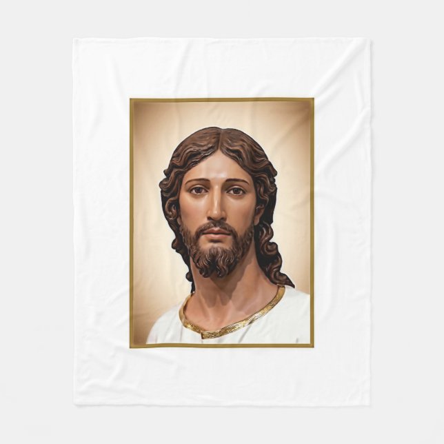 BUST OF CHRIST THE SAVIOUR by MICHELANGELO 2026 Fleece Blanket (Front)