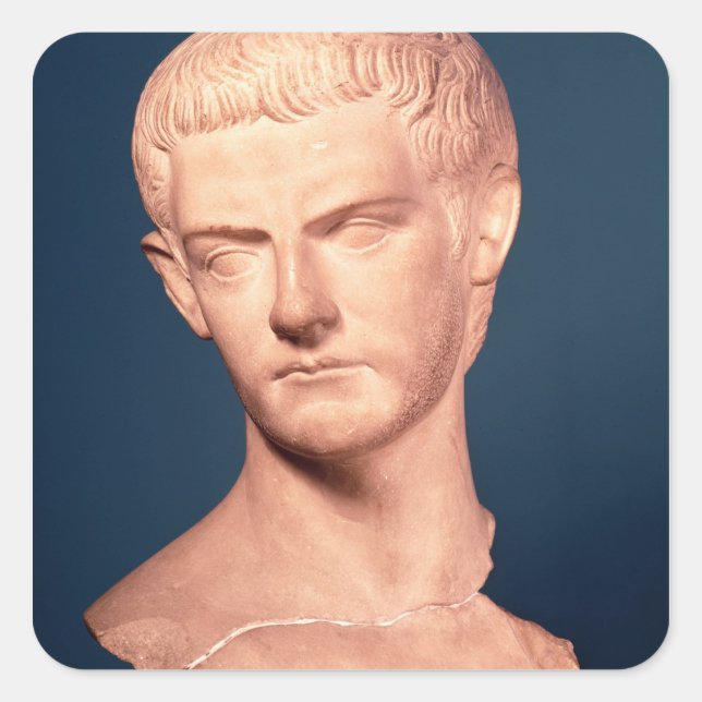 Bust of Emperor Caligula  from Thrace, c.39-40 AD Square Sticker (Front)