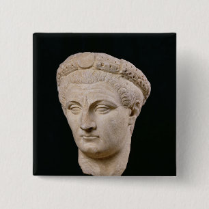 Bust of Emperor Claudius  from Thasos 15 Cm Square Badge