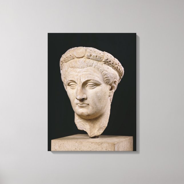 Bust of Emperor Claudius  from Thasos Canvas Print (Front)