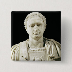 Bust of Emperor Domitian 15 Cm Square Badge