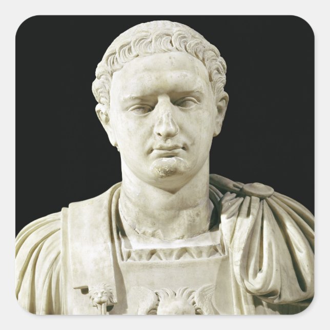 Bust of Emperor Domitian Square Sticker (Front)