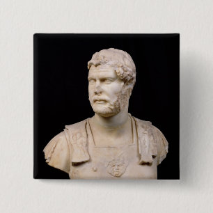 Bust of Emperor Hadrian found in Crete 15 Cm Square Badge