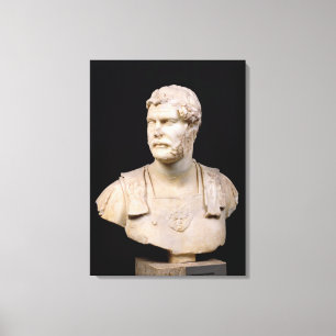Bust of Emperor Hadrian  found in Crete Canvas Print