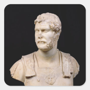 Bust of Emperor Hadrian  found in Crete Square Sticker