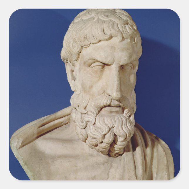 Bust of Epicurus Square Sticker (Front)