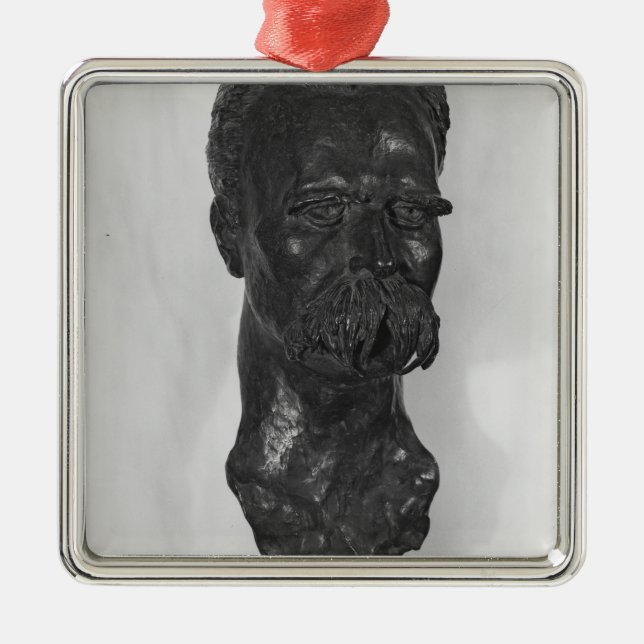 Bust of Friedrich Nietzsche  German Metal Tree Decoration (Front)