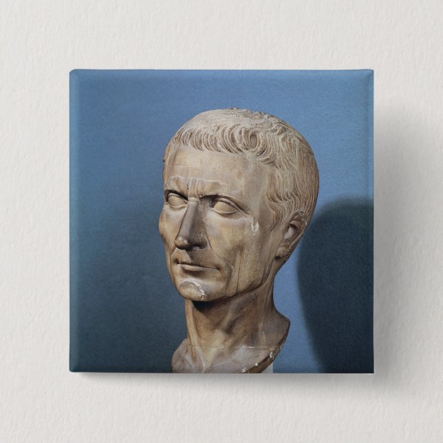 Bust of Julius Caesar 15 Cm Square Badge (Front)