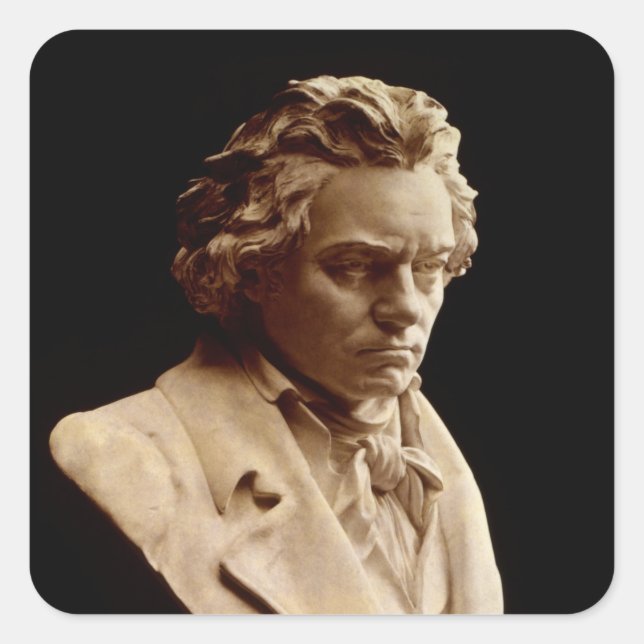 Bust of Ludwig van Beethoven Square Sticker (Front)