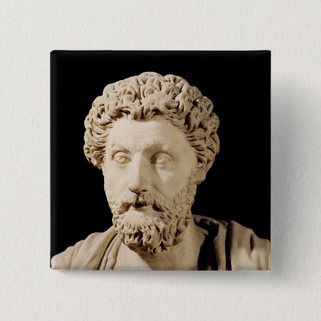 Bust of Marcus Aurelius 15 Cm Square Badge (Front)