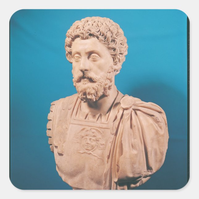 Bust of Marcus Aurelius Square Sticker (Front)