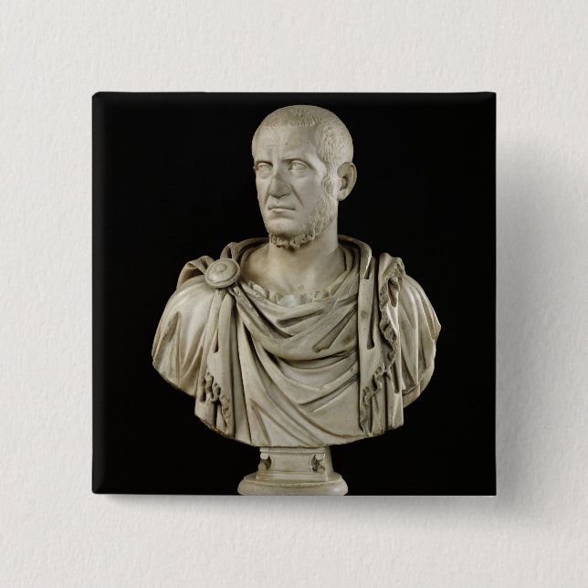 Bust of Marcus Claudius Tacitus 15 Cm Square Badge (Front)
