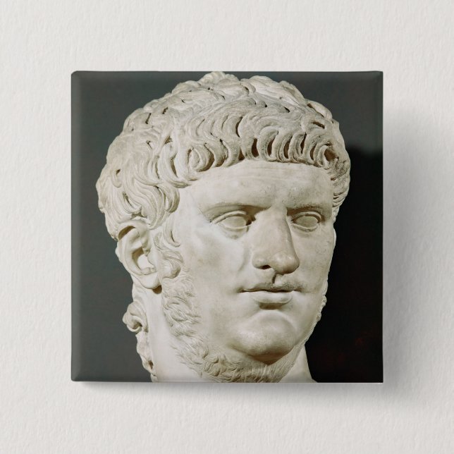 Bust of Nero 15 Cm Square Badge (Front)