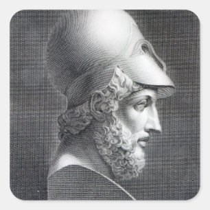 Bust of Pericles, engraved by Giuseppe Cozzi Square Sticker
