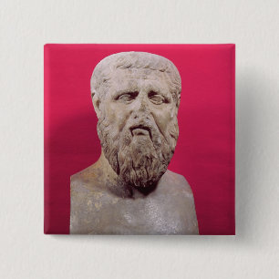 Bust of Plato copy of a 4th century BC original 15 Cm Square Badge