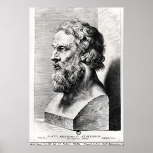 Bust of Plato engraved by Lucas Emil Poster