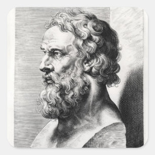Bust of Plato engraved by Lucas Emil Square Sticker