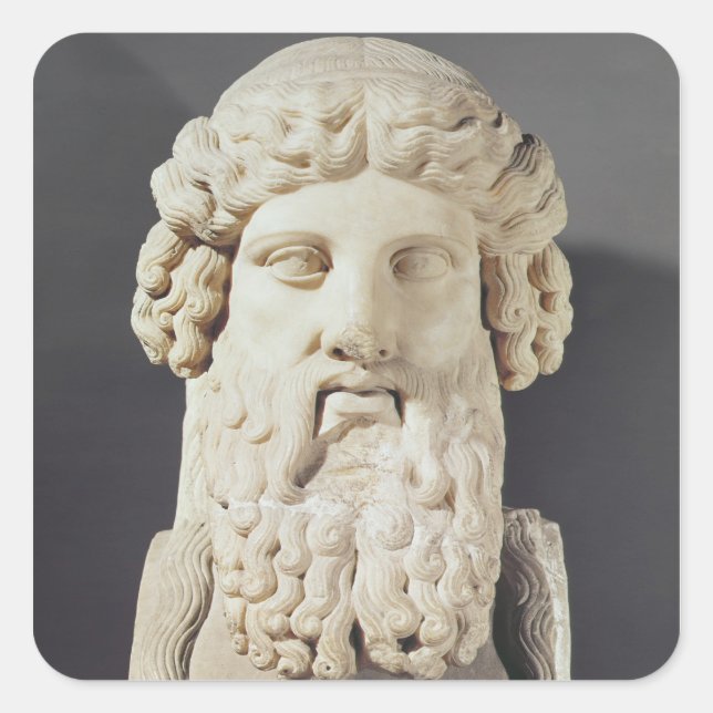Bust of Plato Square Sticker (Front)
