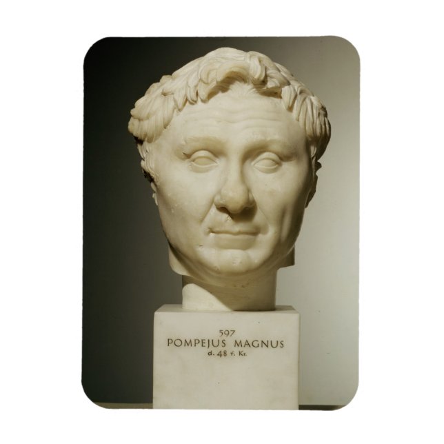 Bust of Pompey (106-48 BC) c.60 BC (marble) Magnet (Vertical)