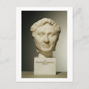 Bust of Pompey (106-48 BC) c.60 BC (marble) Postcard