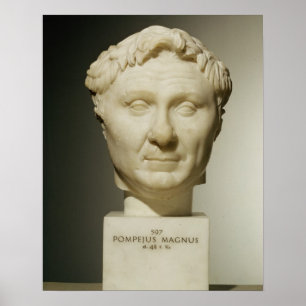 Bust of Pompey (106-48 BC) c.60 BC (marble) Poster