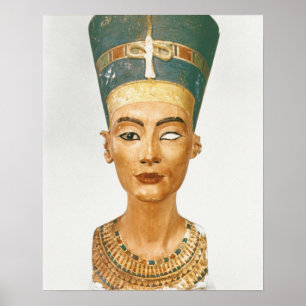 Bust of Queen Nefertiti, front view, from the stud Poster