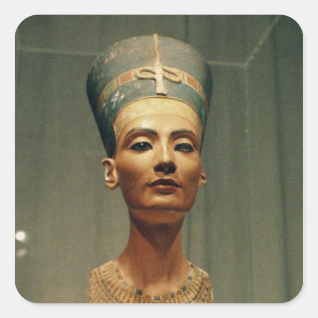 Bust of Queen Nefertiti, front view Square Sticker (Front)