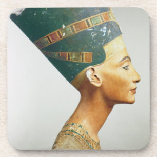 Bust of Queen Nefertiti, side view, from the studi Coaster
