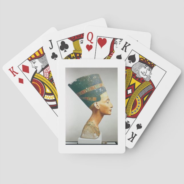 Bust of Queen Nefertiti, side view, from the studi Playing Cards (Back)