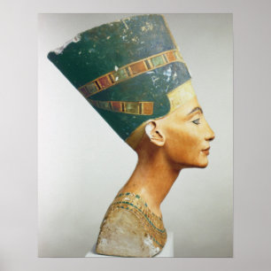 Bust of Queen Nefertiti, side view, from the studi Poster