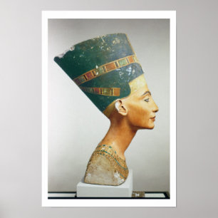 Bust of Queen Nefertiti, side view, from the studi Poster