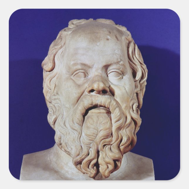 Bust of Socrates Square Sticker (Front)