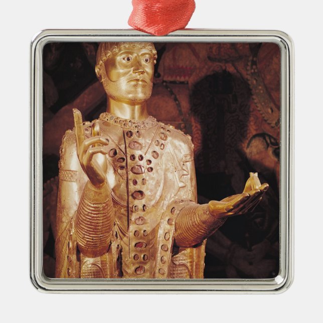 Bust of St. Baudime Metal Tree Decoration (Front)