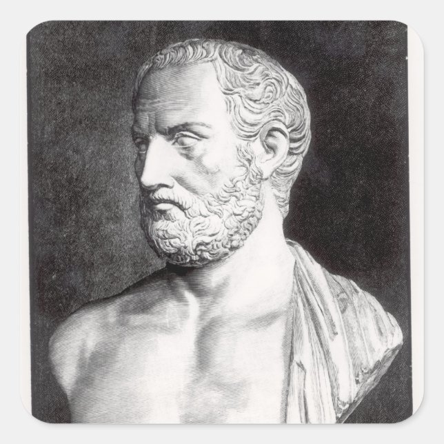 Bust of Thucydides , engraved by Barbant Square Sticker (Front)