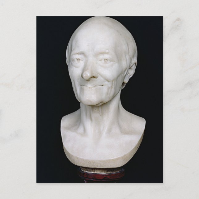 Bust of Voltaire  without his wig, 1778 Postcard (Front)