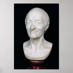 Bust of Voltaire  without his wig, 1778 Poster