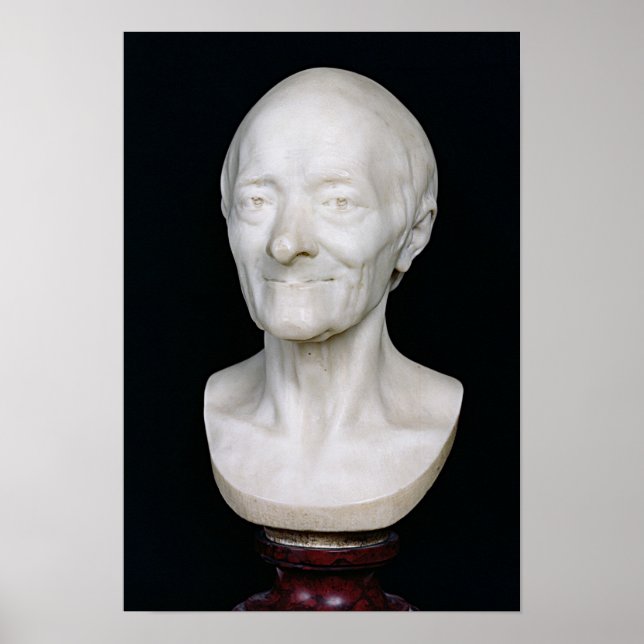 Bust of Voltaire  without his wig, 1778 Poster (Front)