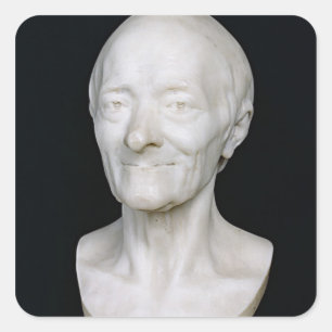 Bust of Voltaire  without his wig, 1778 Square Sticker