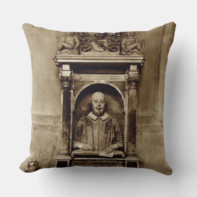 Bust of William Shakespeare (1564-1616) and inscri Cushion (Front)