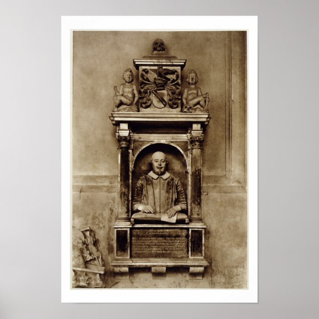 Bust of William Shakespeare (1564-1616) and inscri Poster (Front)
