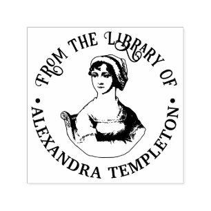 Bust of Writer Jane Austen Library Book Name Self-inking Stamp