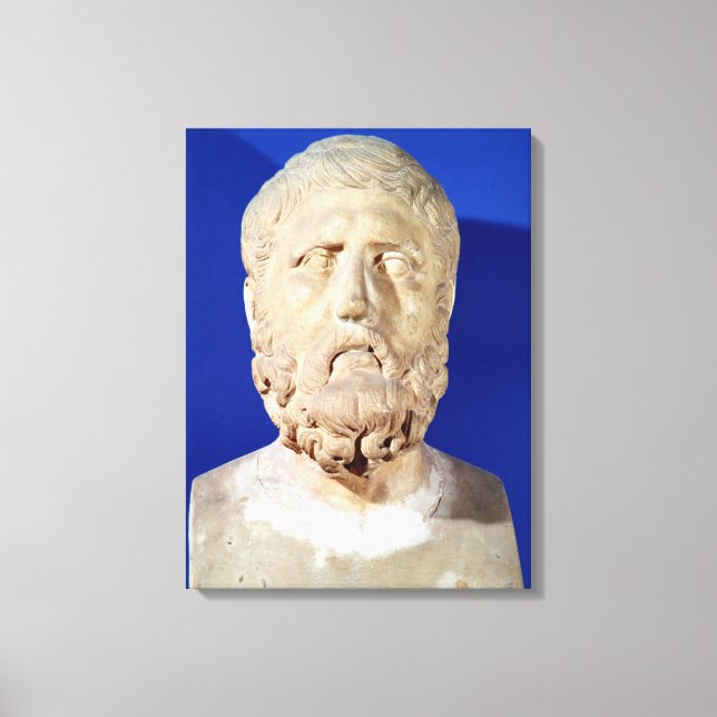Bust of Zeno of Citium Canvas Print (Front)