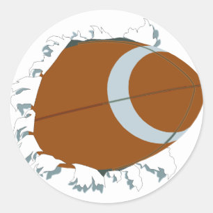 Bust Out Football Classic Round Sticker
