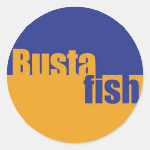 bustafish circle logo classic round sticker