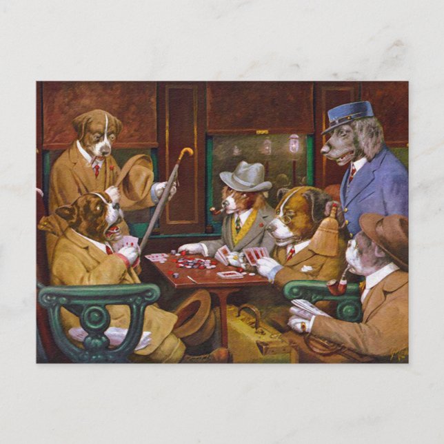 Busted! ("His Station and Four Aces") Postcard (Front)