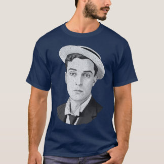 Buster Keaton Digital Distressed Grunge Portrait o T-Shirt
