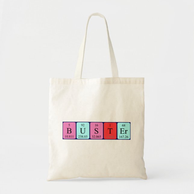 Buster periodic table name tote bag (Front)