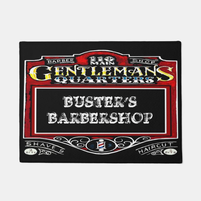 Busters Barbershop Personalise Doormat (Front)