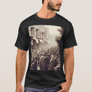 Bustling 1920S Marrakesh Ai Artwork Vintage Black T-Shirt