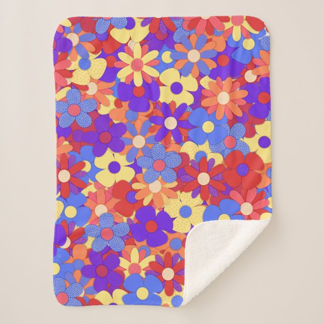 Bustling Bouquet Sherpa Blanket (Front)